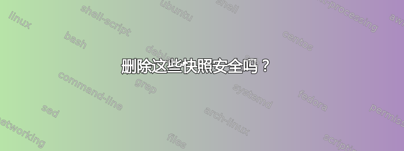 删除这些快照安全吗？ 