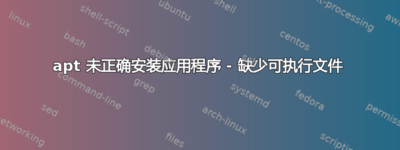 apt 未正确安装应用程序 - 缺少可执行文件