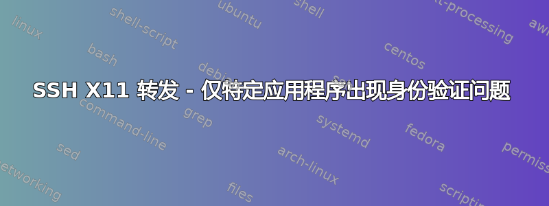 SSH X11 转发 - 仅特定应用程序出现身份验证问题