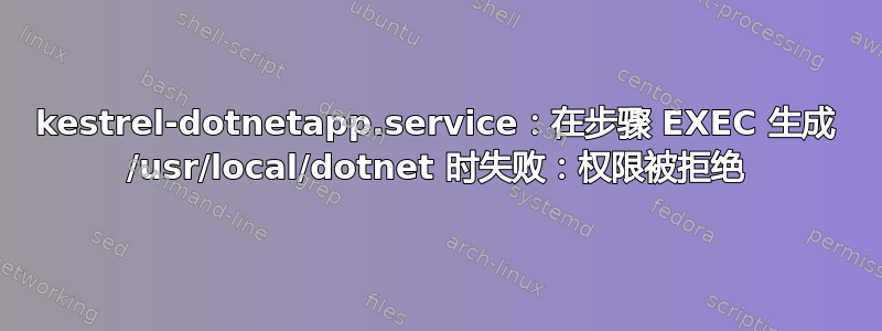 kestrel-dotnetapp.service：在步骤 EXEC 生成 /usr/local/dotnet 时失败：权限被拒绝