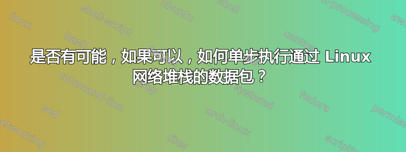 是否有可能，如果可以，如何单步执行通过 Linux 网络堆栈的数据包？