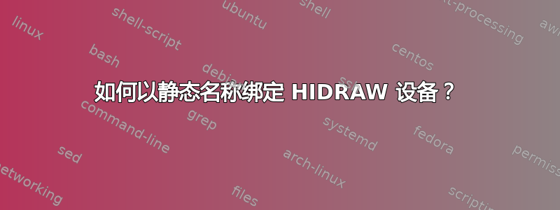 如何以静态名称绑定 HIDRAW 设备？