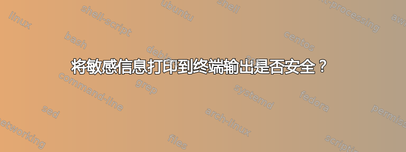 将敏感信息打印到终端输出是否安全？