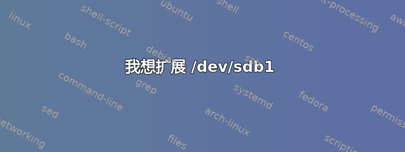 我想扩展 /dev/sdb1