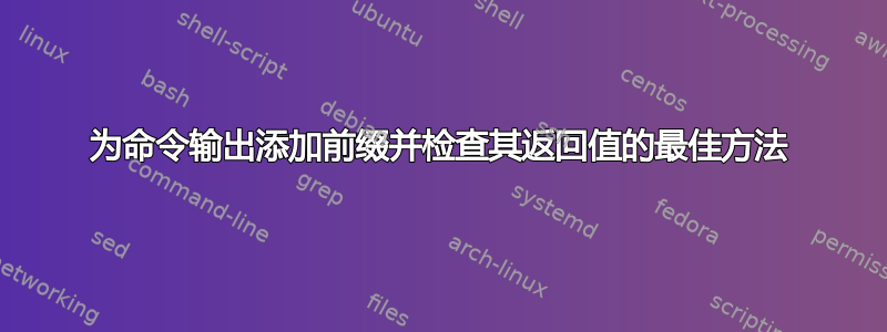 为命令输出添加前缀并检查其返回值的最佳方法