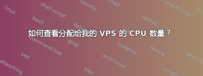 如何查看分配给我的 VPS 的 CPU 数量？