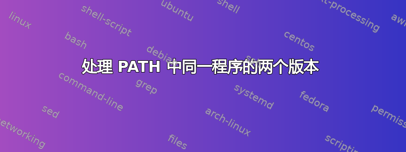 处理 PATH 中同一程序的两个版本