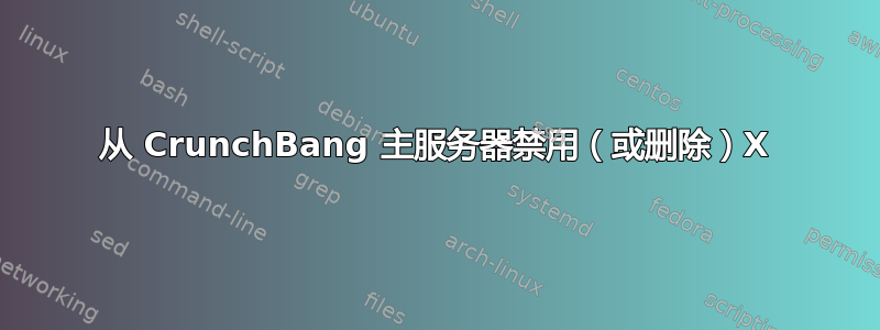 从 CrunchBang 主服务器禁用（或删除）X