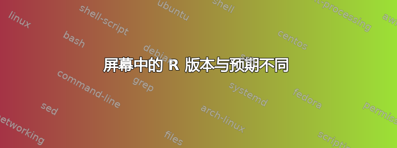 屏幕中的 R 版本与预期不同