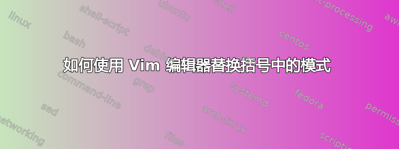 如何使用 Vim 编辑器替换括号中的模式