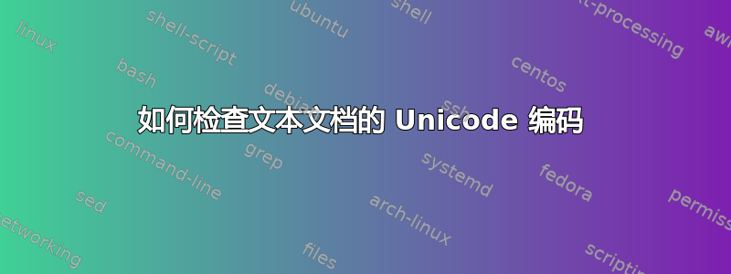 如何检查文本文档的 Unicode 编码