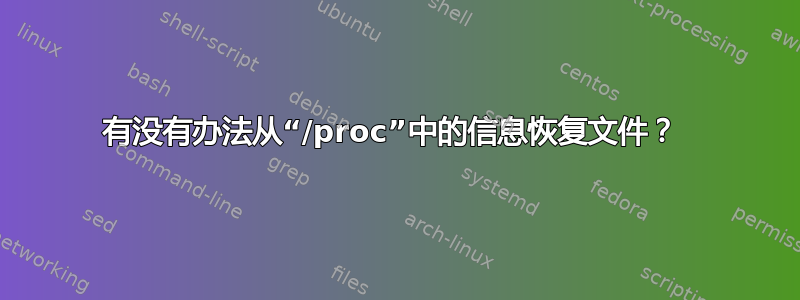 有没有办法从“/proc”中的信息恢复文件？ 