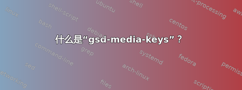 什么是“gsd-media-keys”？