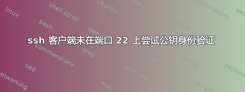 ssh 客户端未在端口 22 上尝试公钥身份验证