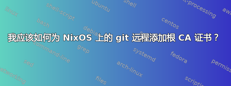 我应该如何为 NixOS 上的 git 远程添加根 CA 证书？