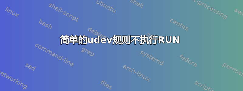 简单的udev规则不执行RUN