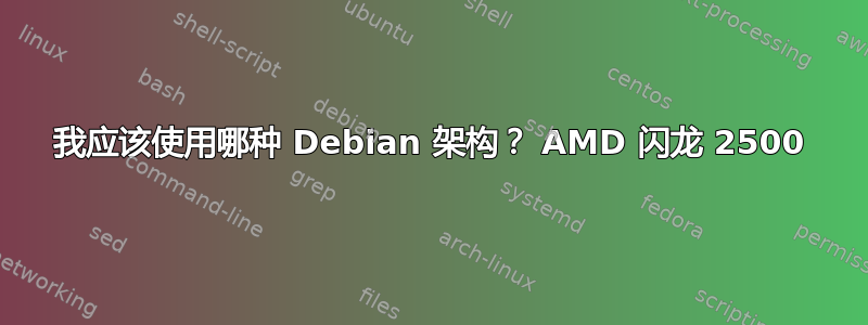 我应该使用哪种 Debian 架构？ AMD 闪龙 2500