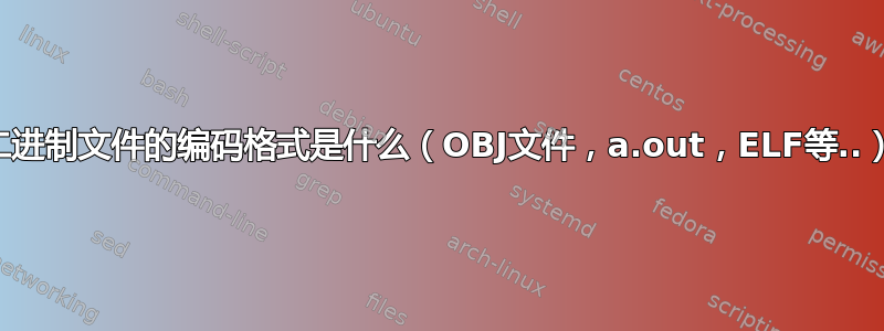 二进制文件的编码格式是什么（OBJ文件，a.out，ELF等..）