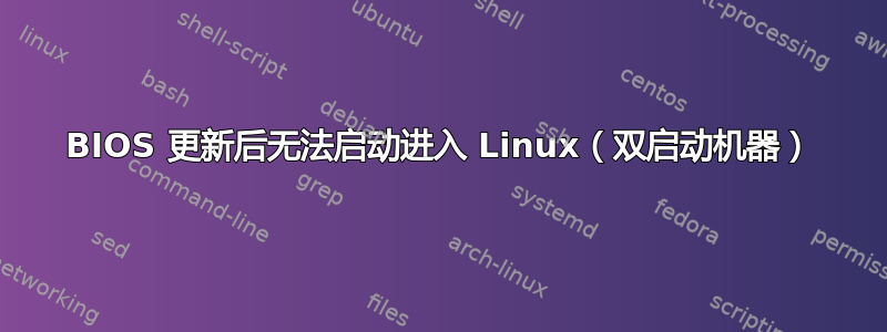 BIOS 更新后无法启动进入 Linux（双启动机器）