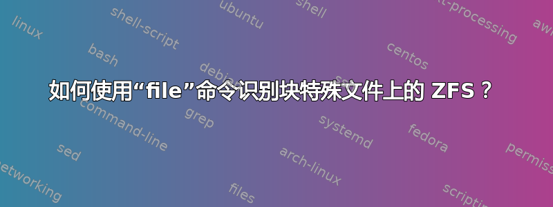 如何使用“file”命令识别块特殊文件上的 ZFS？