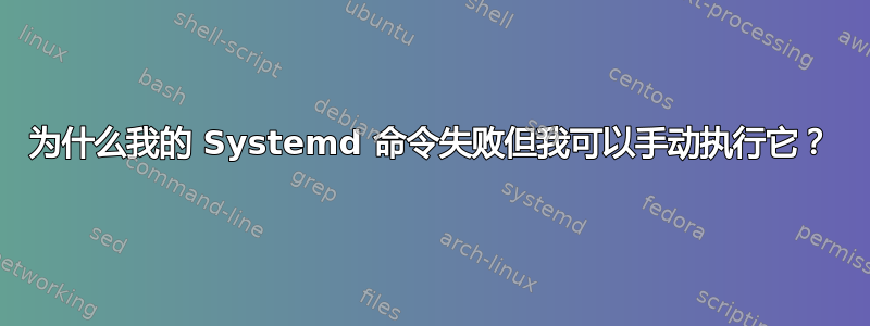 为什么我的 Systemd 命令失败但我可以手动执行它？