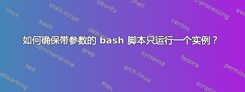 如何确保带参数的 bash 脚本只运行一个实例？