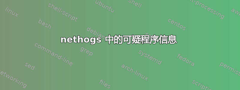 nethogs 中的可疑程序信息