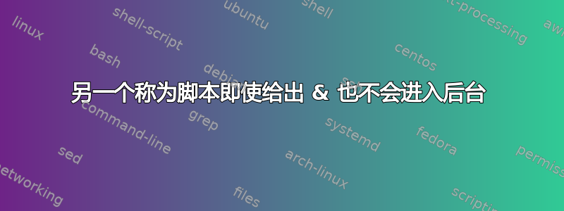 另一个称为脚本即使给出 & 也不会进入后台