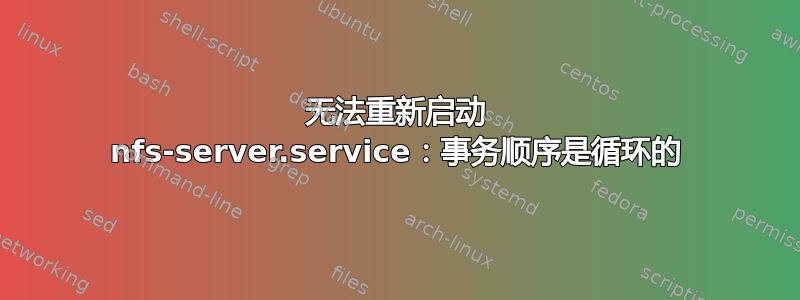 无法重新启动 nfs-server.service：事务顺序是循环的