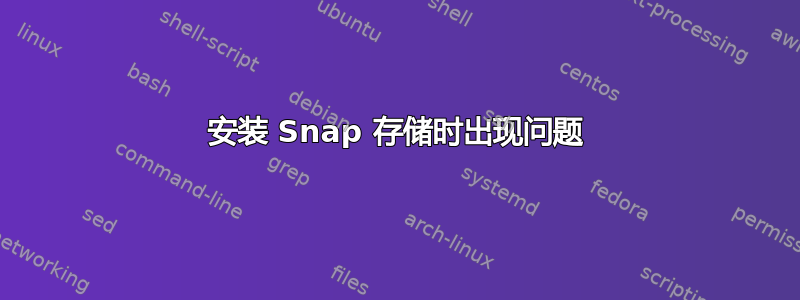 安装 Snap 存储时出现问题