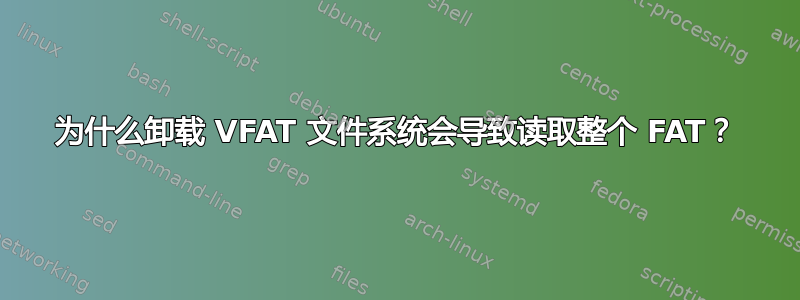 为什么卸载 VFAT 文件系统会导致读取整个 FAT？