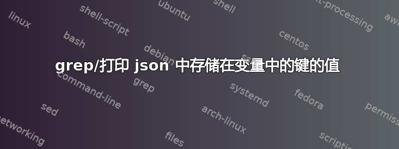 grep/打印 json 中存储在变量中的键的值