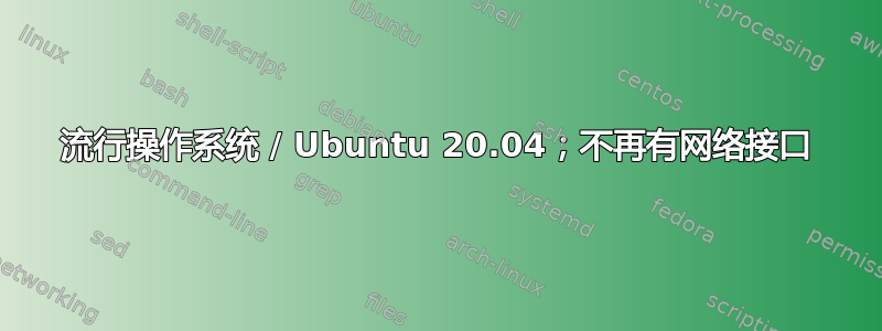 流行操作系统 / Ubuntu 20.04；不再有网络接口