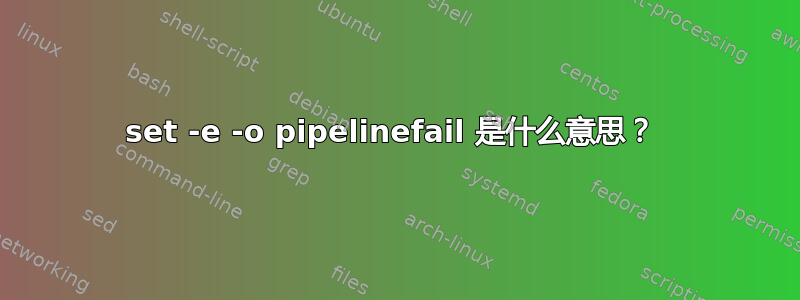 set -e -o pipelinefail 是什么意思？ 