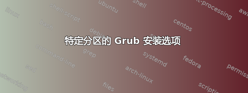 特定分区的 Grub 安装选项