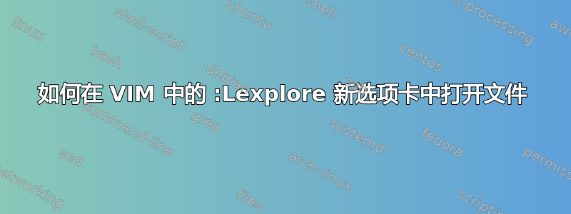 如何在 VIM 中的 :Lexplore 新选项卡中打开文件