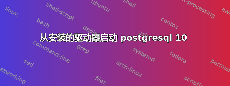 从安装的驱动器启动 postgresql 10