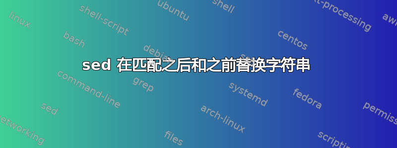 sed 在匹配之后和之前替换字符串