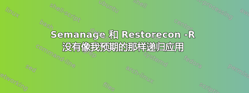 Semanage 和 Restorecon -R 没有像我预期的那样递归应用