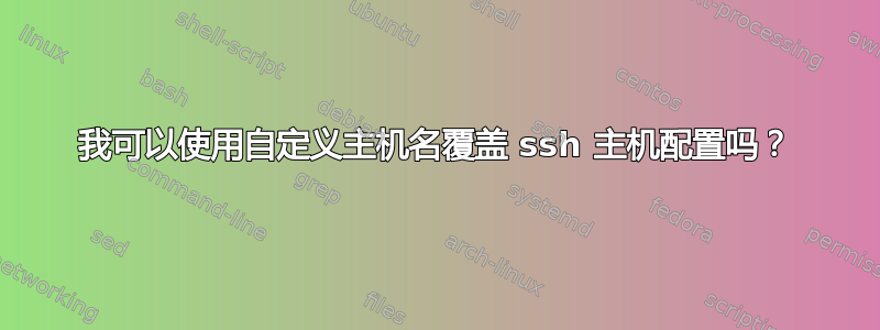 我可以使用自定义主机名覆盖 ssh 主机配置吗？