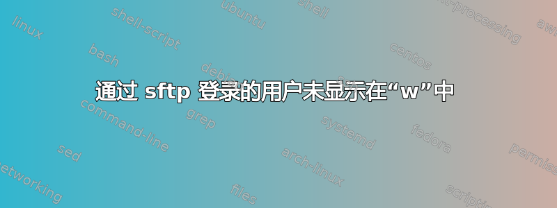 通过 sftp 登录的用户未显示在“w”中