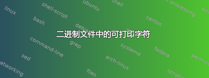 二进制文件中的可打印字符