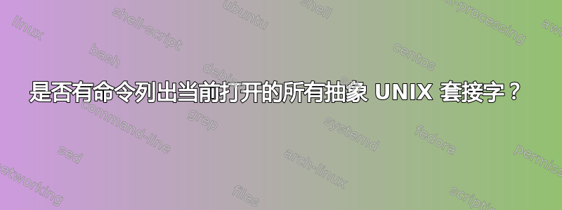 是否有命令列出当前打开的所有抽象 UNIX 套接字？