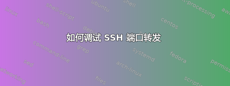 如何调试 SSH 端口转发