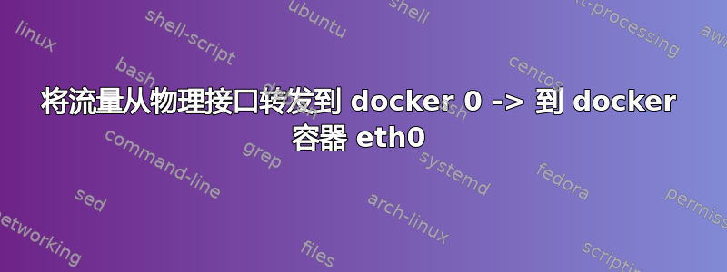 将流量从物理接口转发到 docker 0 -> 到 docker 容器 eth0