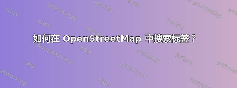 如何在 OpenStreetMap 中搜索标签？ 