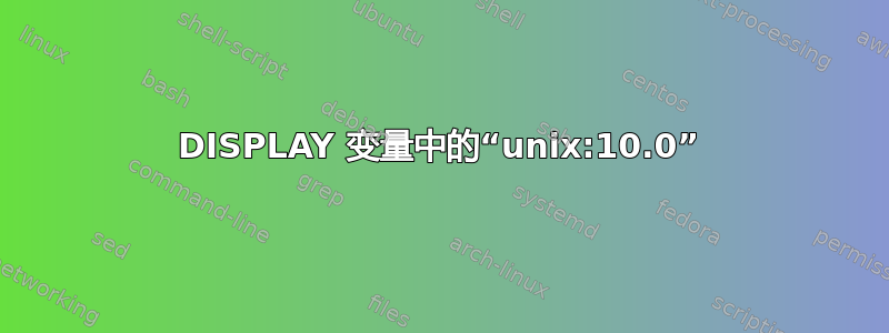 DISPLAY 变量中的“unix:10.0”