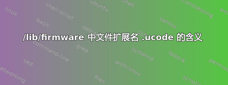 /lib/firmware 中文件扩展名 .ucode 的含义