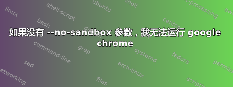 如果没有 --no-sandbox 参数，我无法运行 google chrome