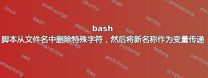 bash 脚本从文件名中删除特殊字符，然后将新名称作为变量传递